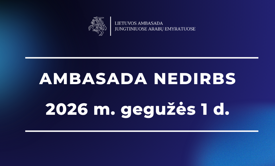 Ambasada nedirbs gegužės 1 d.