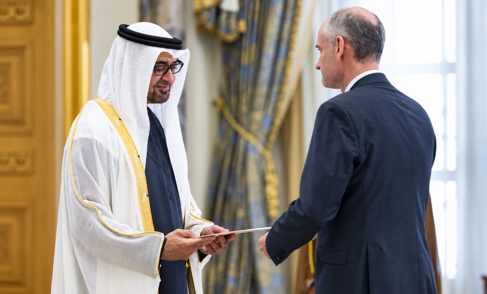 Ambasadorius Ernestas Mickus įteikė skiriamuosius raštus Jungtinių Arabų Emyratų prezidentui
